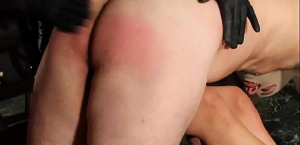  Harsh gloved OTK Femdom spanking